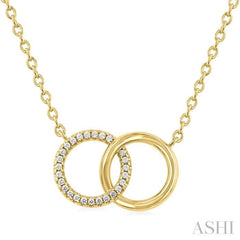 1/10 Ctw Interlocked Circle Single Cut Diamond Fashion Petite Pendant With Chain in 10K Yellow Gold 1/10 Ctw Interlocked Circle Single Cut Diamond Fashion Petite Pendant With Chain in 10K Yellow Gold