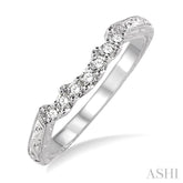 1/5 Ctw Round Cut Diamond Wedding Band in 14K White Gold