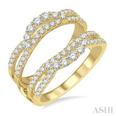 1 Ctw Round Diamond Insert Ring in 14K Yellow Gold