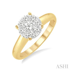 1/8 Ctw Lovebright Round Cut Diamond Ring in 14K Yellow and White Gold 1/8 Ctw Lovebright Round Cut Diamond Ring in 14K Yellow and White Gold