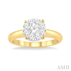 1/8 Ctw Lovebright Round Cut Diamond Ring in 14K Yellow and White Gold 1/8 Ctw Lovebright Round Cut Diamond Ring in 14K Yellow and White Gold