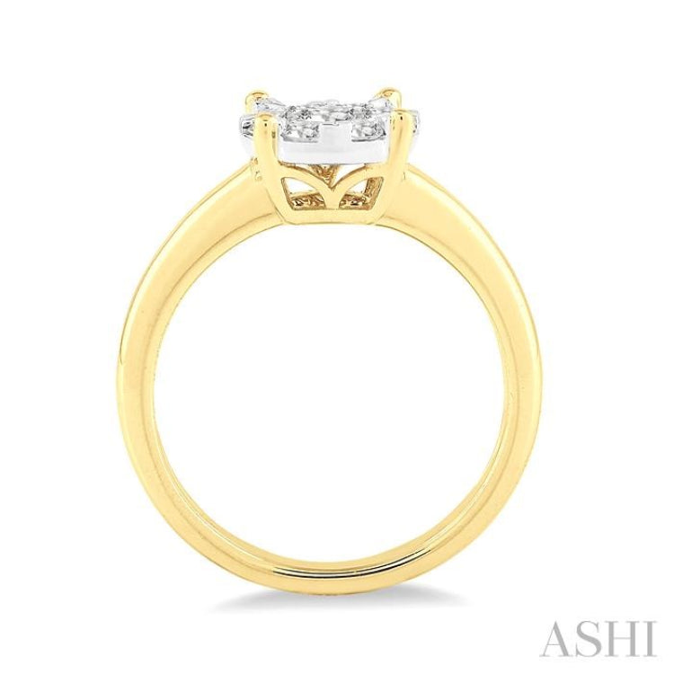 1/8 Ctw Lovebright Round Cut Diamond Ring in 14K Yellow and White Gold 1/8 Ctw Lovebright Round Cut Diamond Ring in 14K Yellow and White Gold