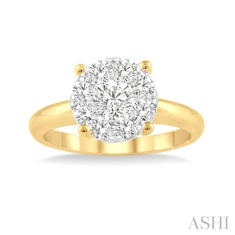 1/2 Ctw Lovebright Round Cut Diamond Ring in 14K Yellow and White Gold 1/2 Ctw Lovebright Round Cut Diamond Ring in 14K Yellow and White Gold