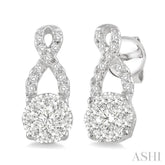 1/3 Ctw Lovebright Round Cut Diamond Earrings in 14K White Gold