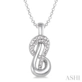 1/20 Ctw Round Cut Diamond Pendant in Sterling Silver with Chain