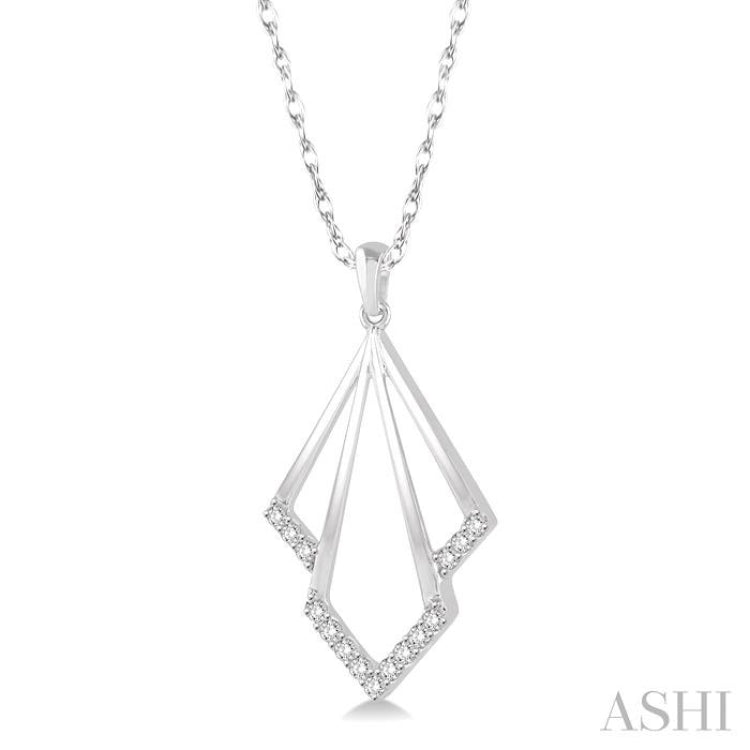 1/5 Ctw Diamond Fashion Pendant in 14K White Gold with Chain 1/5 Ctw Diamond Fashion Pendant in 14K White Gold with Chain