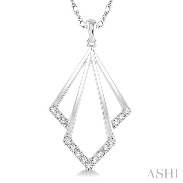 1/5 Ctw Diamond Fashion Pendant in 14K White Gold with Chain 1/5 Ctw Diamond Fashion Pendant in 14K White Gold with Chain