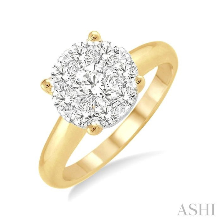 3/4 Ctw Lovebright Round Cut Diamond Ring in 14K Yellow and White Gold 3/4 Ctw Lovebright Round Cut Diamond Ring in 14K Yellow and White Gold