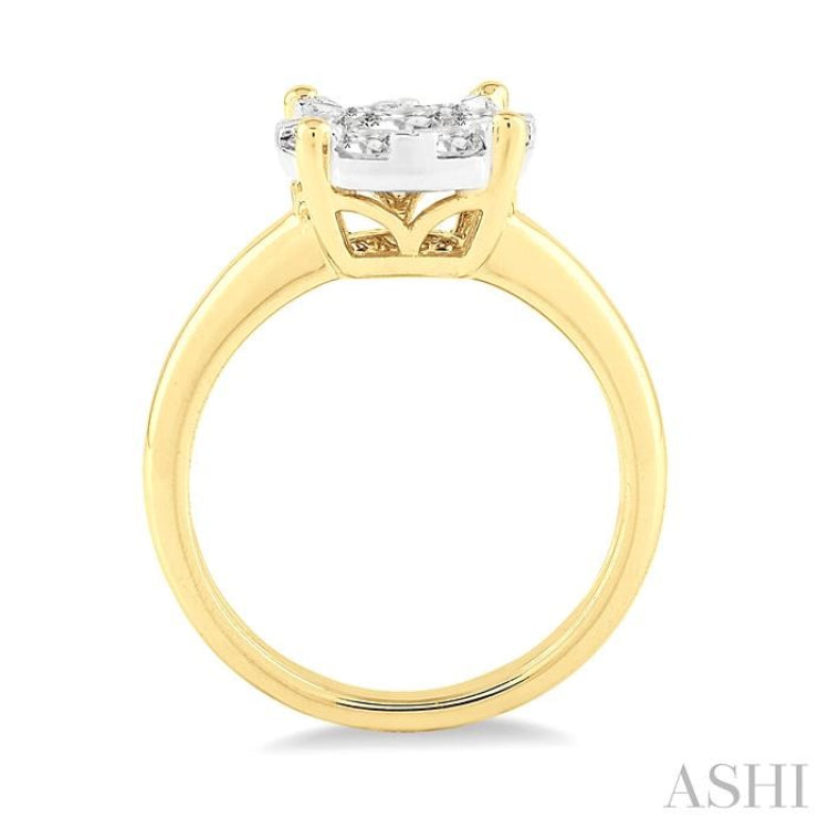 3/4 Ctw Lovebright Round Cut Diamond Ring in 14K Yellow and White Gold 3/4 Ctw Lovebright Round Cut Diamond Ring in 14K Yellow and White Gold