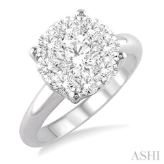 1 1/2 Ctw Lovebright Round Cut Diamond Ring in 14K White Gold 1 1/2 Ctw Lovebright Round Cut Diamond Ring in 14K White Gold