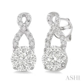 1/3 Ctw Lovebright Round Cut Diamond Earrings in 14K White Gold