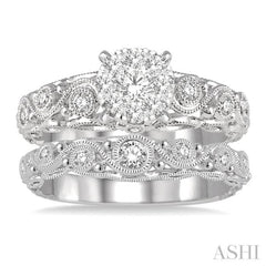 5/8 Ctw Diamond Lovebright Wedding Set with 1/2 Ctw Engagement Ring and 1/6 Ctw Wedding Band in 14K White Gold 5/8 Ctw Diamond Lovebright Wedding Set with 1/2 Ctw Engagement Ring and 1/6 Ctw Wedding Band in 14K White Gold