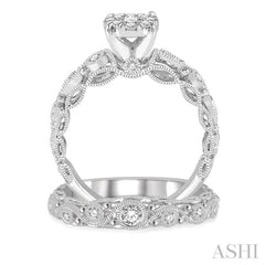 5/8 Ctw Diamond Lovebright Wedding Set with 1/2 Ctw Engagement Ring and 1/6 Ctw Wedding Band in 14K White Gold 5/8 Ctw Diamond Lovebright Wedding Set with 1/2 Ctw Engagement Ring and 1/6 Ctw Wedding Band in 14K White Gold