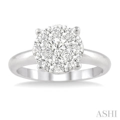 1 Ctw Round Cut Lovebright Diamond Ring in 14K White Gold 1 Ctw Round Cut Lovebright Diamond Ring in 14K White Gold
