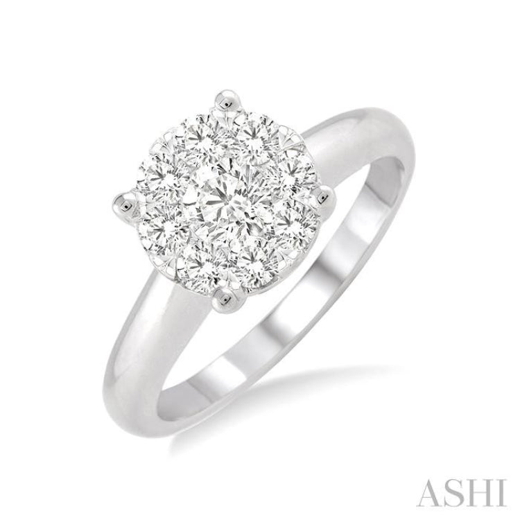 1/3 Ctw Lovebright Round Cut Diamond Ring in 14K White Gold 1/3 Ctw Lovebright Round Cut Diamond Ring in 14K White Gold