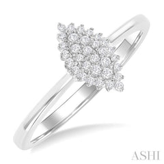 1/6 Ctw Petite Marquise Shape Round Cut Diamond Cluster Fashion Ring in 10K White Gold 1/6 Ctw Petite Marquise Shape Round Cut Diamond Cluster Fashion Ring in 10K White Gold