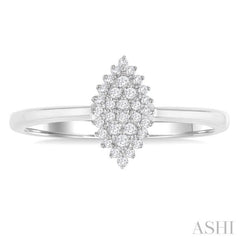 1/6 Ctw Petite Marquise Shape Round Cut Diamond Cluster Fashion Ring in 10K White Gold 1/6 Ctw Petite Marquise Shape Round Cut Diamond Cluster Fashion Ring in 10K White Gold