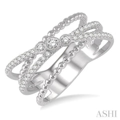 1/3 Ctw Cris-Cross Layered Diamond Fashion Ring in 14K White Gold 1/3 Ctw Cris-Cross Layered Diamond Fashion Ring in 14K White Gold