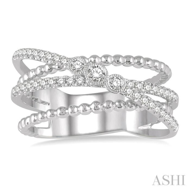 1/3 Ctw Cris-Cross Layered Diamond Fashion Ring in 14K White Gold 1/3 Ctw Cris-Cross Layered Diamond Fashion Ring in 14K White Gold