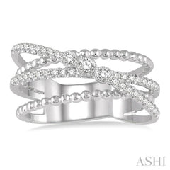 1/3 Ctw Cris-Cross Layered Diamond Fashion Ring in 14K White Gold 1/3 Ctw Cris-Cross Layered Diamond Fashion Ring in 14K White Gold