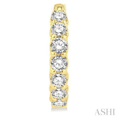 4 Ctw Inside-Out Round Cut Diamond Hoop Earrings in 14K Yellow Gold 4 Ctw Inside-Out Round Cut Diamond Hoop Earrings in 14K Yellow Gold