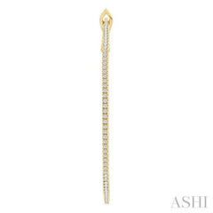 3/4 Ctw Inside & Outside Round Cut Diamond Hoop Earring in 14K Yellow Gold 3/4 Ctw Inside & Outside Round Cut Diamond Hoop Earring in 14K Yellow Gold