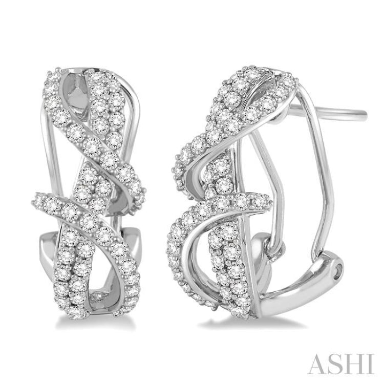 7/8 Ctw Round Cut Diamond Earrings in 14K White Gold 7/8 Ctw Round Cut Diamond Earrings in 14K White Gold