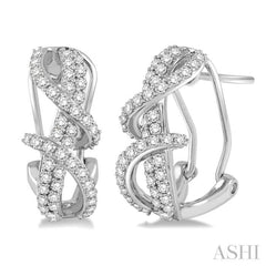 7/8 Ctw Round Cut Diamond Earrings in 14K White Gold 7/8 Ctw Round Cut Diamond Earrings in 14K White Gold