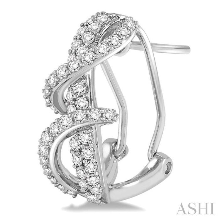 7/8 Ctw Round Cut Diamond Earrings in 14K White Gold 7/8 Ctw Round Cut Diamond Earrings in 14K White Gold