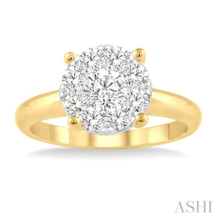 1 Ctw Lovebright Round Cut Diamond Ring in 14K Yellow and White Gold 1 Ctw Lovebright Round Cut Diamond Ring in 14K Yellow and White Gold