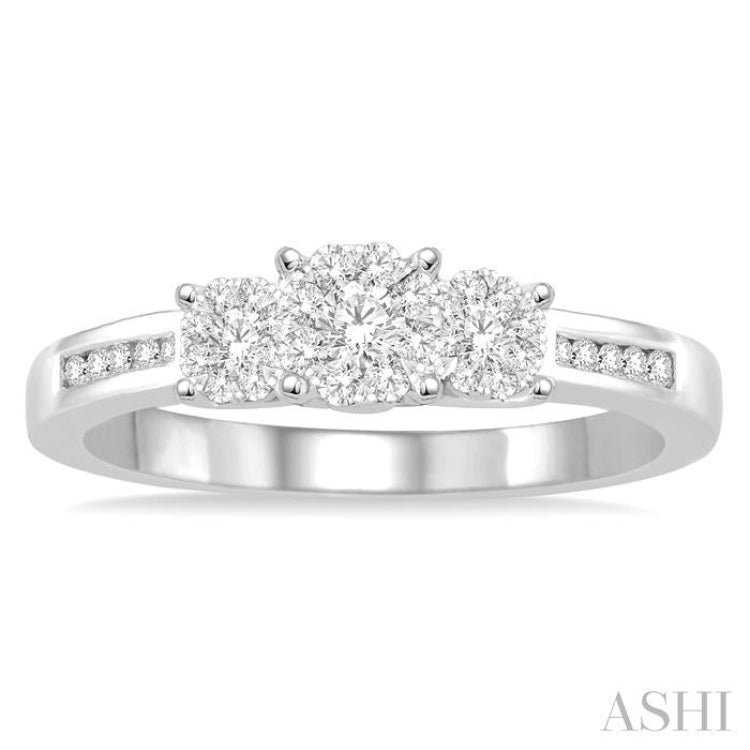 1/3 Ctw Round Cut Diamond Lovebright Ring in 14K White Gold 1/3 Ctw Round Cut Diamond Lovebright Ring in 14K White Gold
