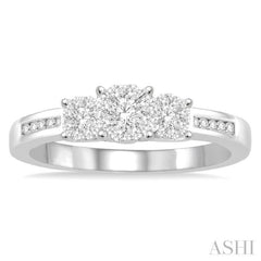 1/3 Ctw Round Cut Diamond Lovebright Ring in 14K White Gold 1/3 Ctw Round Cut Diamond Lovebright Ring in 14K White Gold