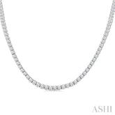 20 Ctw Round Cut Diamond Tennis Necklace in 14K White Gold
