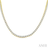 20 Ctw Round Cut Diamond Tennis Necklace in 14K Yellow Gold