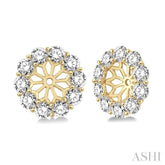 3/4 Ctw Round Cut Diamond Earrings Jacket in 14K Yellow Gold