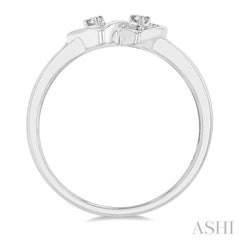 1/10 Ctw Twin Hearts Diamond Ring in 10K White Gold 1/10 Ctw Twin Hearts Diamond Ring in 10K White Gold