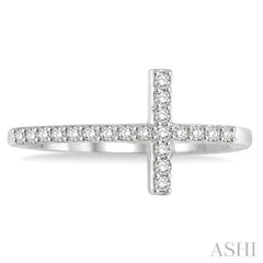 1/5 Ctw Round Cut Diamond Cross Ring in 14K White Gold 1/5 Ctw Round Cut Diamond Cross Ring in 14K White Gold