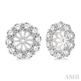 1 1/2 Ctw Round Cut Diamond Earring Jacket in 14K White Gold