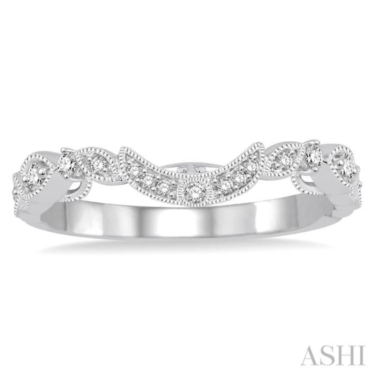 1/6 Ctw Round Cut Diamond Wedding Band in 14K White Gold 1/6 Ctw Round Cut Diamond Wedding Band in 14K White Gold