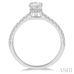 5/8 Ctw Princess Center Stone Ladies Engagement Ring with 3/8 Ct Princess Cut Center Stone in 14K White Gold 5/8 Ctw Princess Center Stone Ladies Engagement Ring with 3/8 Ct Princess Cut Center Stone in 14K White Gold