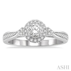 3/8 Ctw Round Center Heart Link Diamond Ladies Engagement Ring with 1/5 Ct Round Cut Center Stone in 14K White Gold 3/8 Ctw Round Center Heart Link Diamond Ladies Engagement Ring with 1/5 Ct Round Cut Center Stone in 14K White Gold