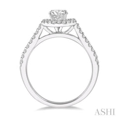 3/8 Ctw Diamond Ladies Engagement Ring with 1/4 Ct Round Cut Center Stone in 14K White Gold 3/8 Ctw Diamond Ladies Engagement Ring with 1/4 Ct Round Cut Center Stone in 14K White Gold