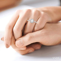 3/8 Ctw Emerald Shape Engagement Ring with 1/4 Ct Emerald Cut Center Stone in 14K White Gold 3/8 Ctw Emerald Shape Engagement Ring with 1/4 Ct Emerald Cut Center Stone in 14K White Gold