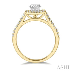 3/8 Ctw Diamond Ladies Engagement Ring with 1/4 Ct Round Cut Center Stone in 14K Yellow and White Gold 3/8 Ctw Diamond Ladies Engagement Ring with 1/4 Ct Round Cut Center Stone in 14K Yellow and White Gold