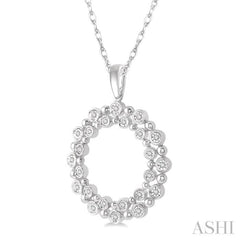 1/6 Ctw Twin Halo Round Cut Diamond Fashion Pendant in 10K White Gold with chain 1/6 Ctw Twin Halo Round Cut Diamond Fashion Pendant in 10K White Gold with chain