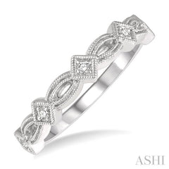 1/20 Ctw Interlinking Marquise & Rhombus Mount Round Cut Diamond Stackable Band in 14K White Gold 1/20 Ctw Interlinking Marquise & Rhombus Mount Round Cut Diamond Stackable Band in 14K White Gold