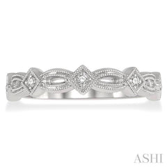 1/20 Ctw Interlinking Marquise & Rhombus Mount Round Cut Diamond Stackable Band in 14K White Gold 1/20 Ctw Interlinking Marquise & Rhombus Mount Round Cut Diamond Stackable Band in 14K White Gold