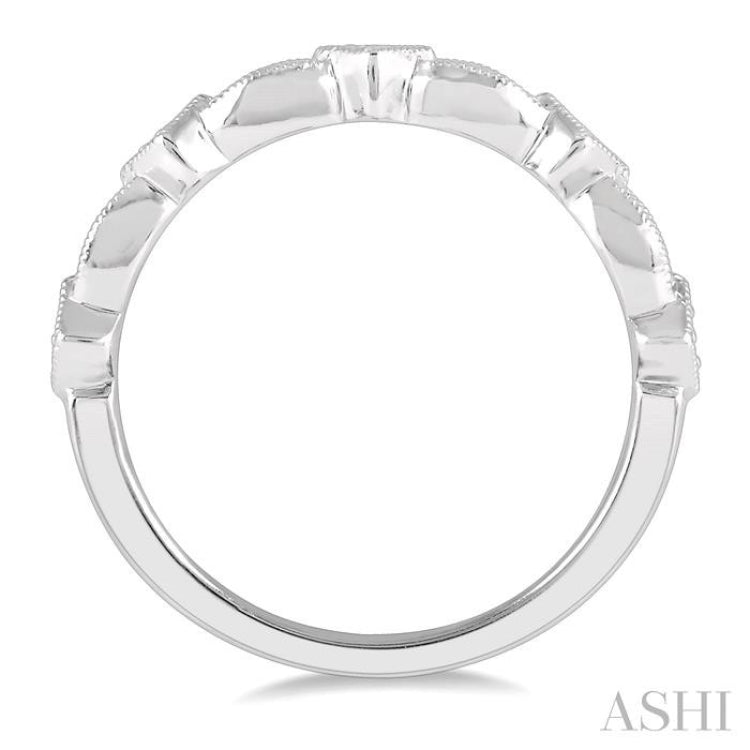 1/20 Ctw Interlinking Marquise & Rhombus Mount Round Cut Diamond Stackable Band in 14K White Gold 1/20 Ctw Interlinking Marquise & Rhombus Mount Round Cut Diamond Stackable Band in 14K White Gold