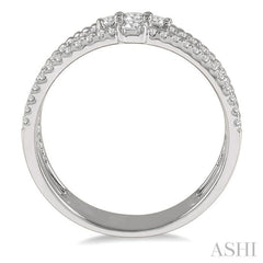 3/8 Ctw Rope and Round Diamond Multi Row Layered Fashion Ring in 14K White Gold 3/8 Ctw Rope and Round Diamond Multi Row Layered Fashion Ring in 14K White Gold