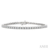 2 Ctw Square Shape Round Cut Diamond Tennis Bracelet in 14K White Gold